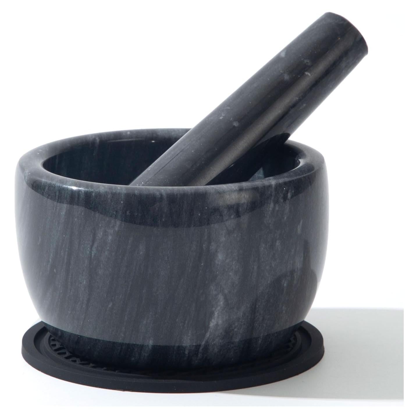 Mortero y Mano de Mármol Grande FasolaHome - Triturador de Pastillas y Especias