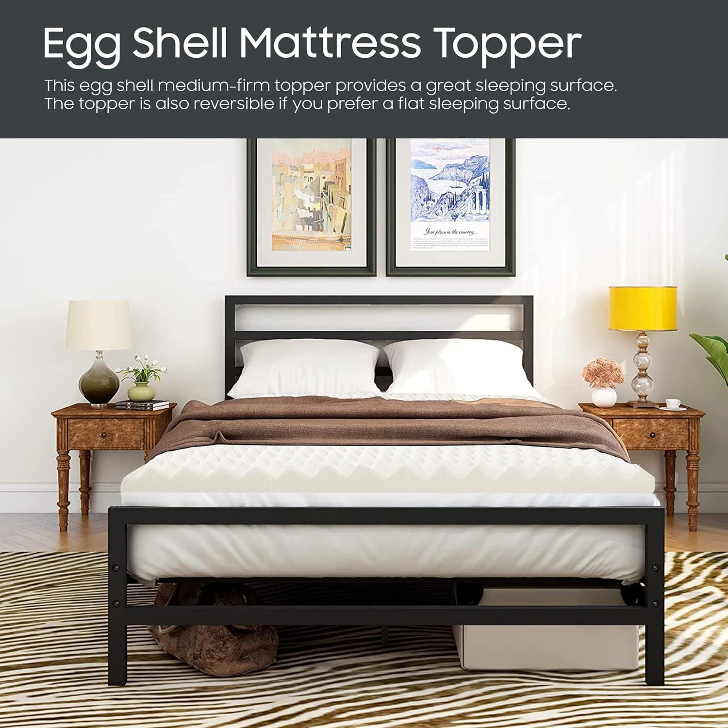 Topper de Espuma Convoluta Nutan 2 Pulgadas Individual Blanco