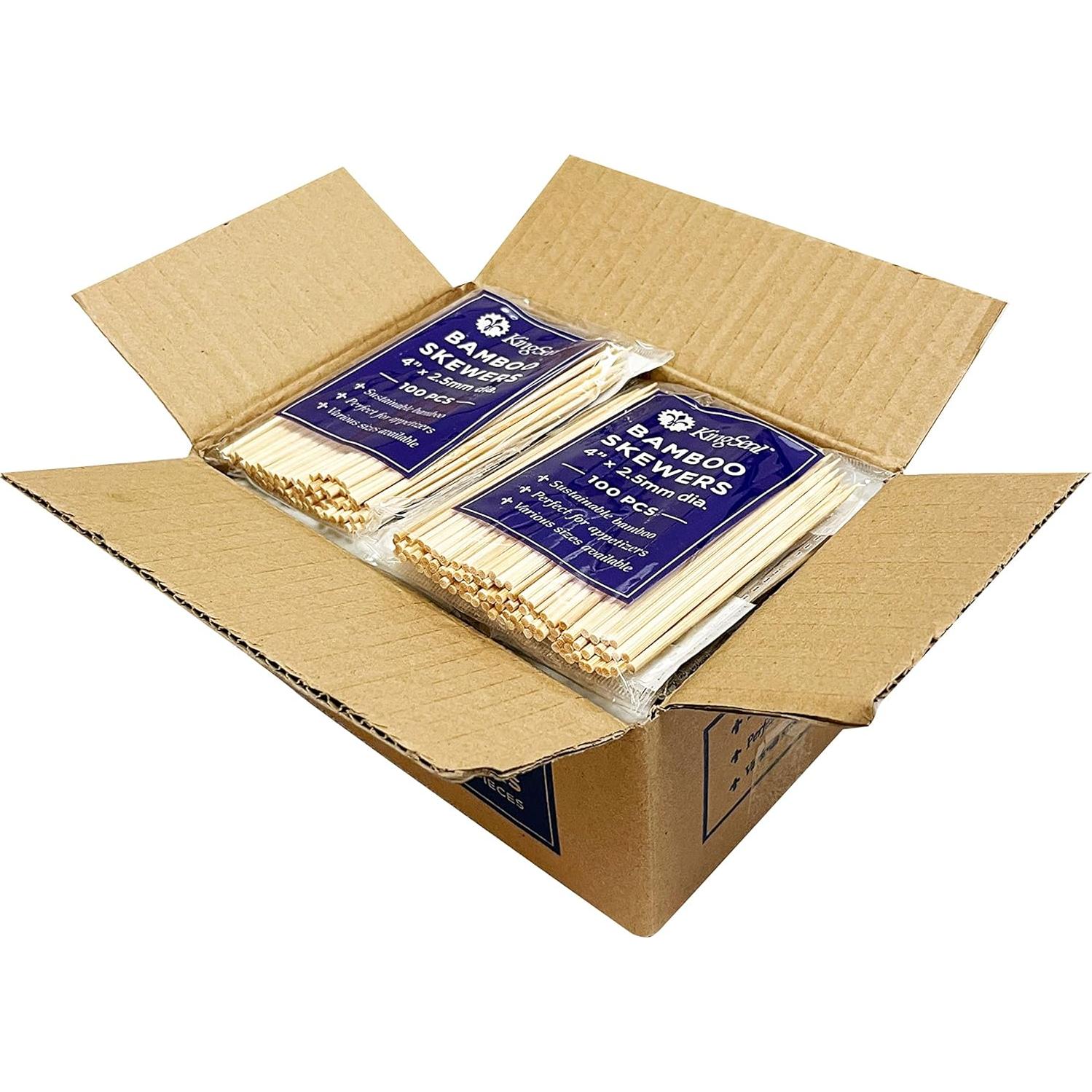 Pinchos de Madera de Bambú KingSeal 10 cm - 1600 Piezas