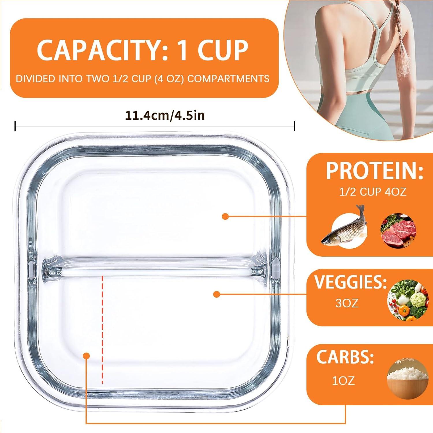 Contenedores de Comida Bariátrica Nafhone, 3 Piezas 1 Taza