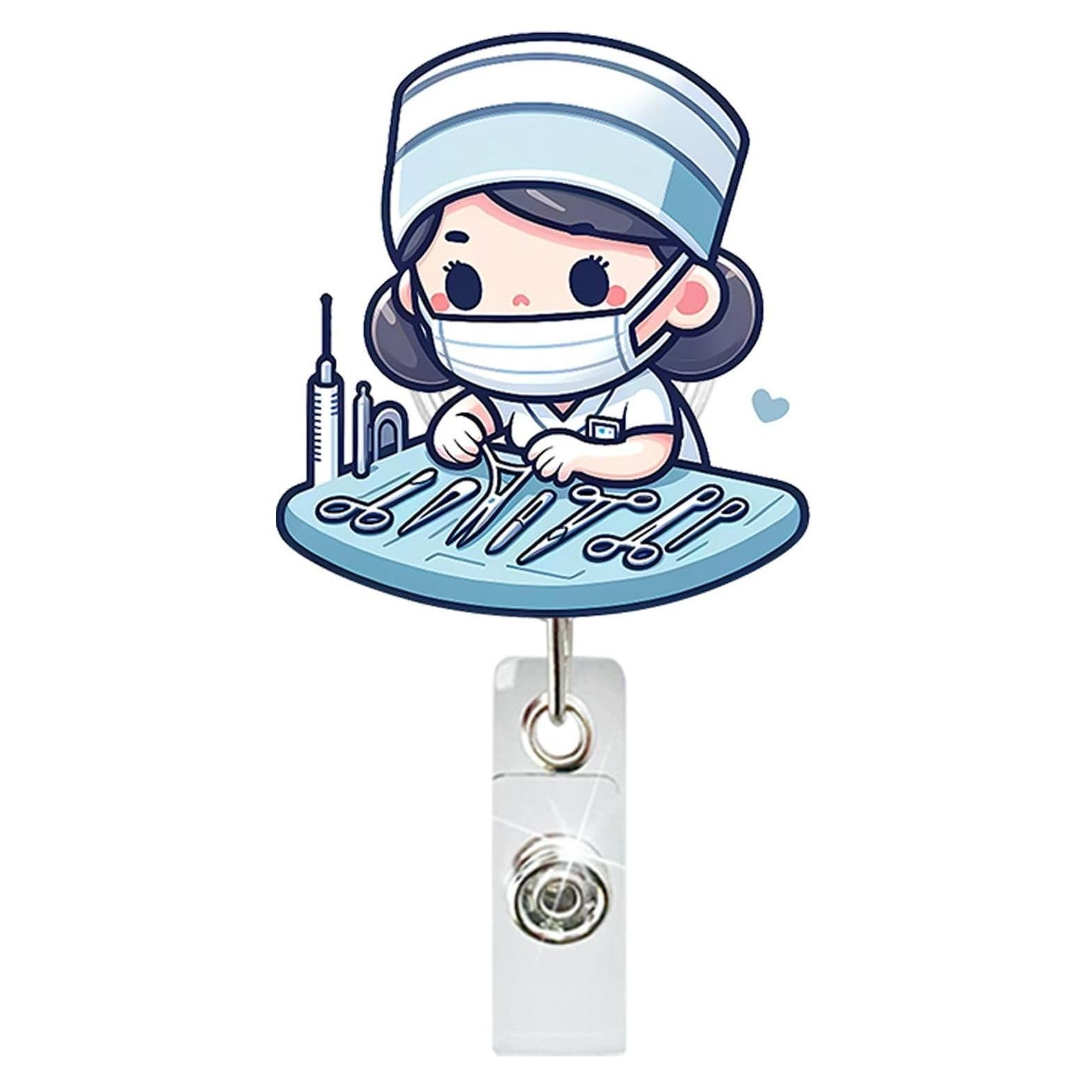 Reel de Insignia de Enfermera Genérico Retráctil 4.5cm Clip