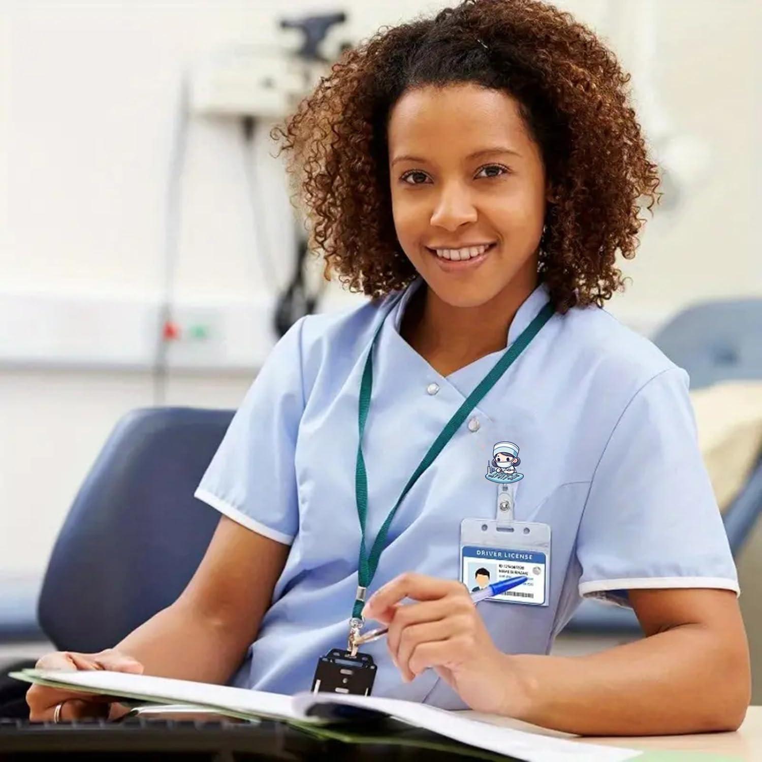 Reel de Insignia de Enfermera Genérico Retráctil 4.5cm Clip