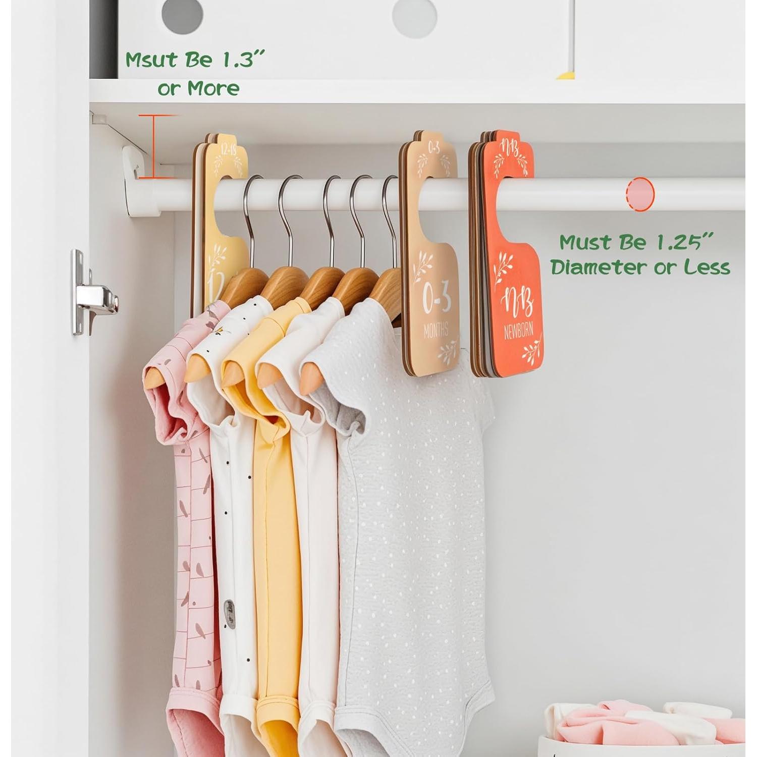 Divisores de Ropa de Bebé GIFTACITY - 8 Piezas de Madera