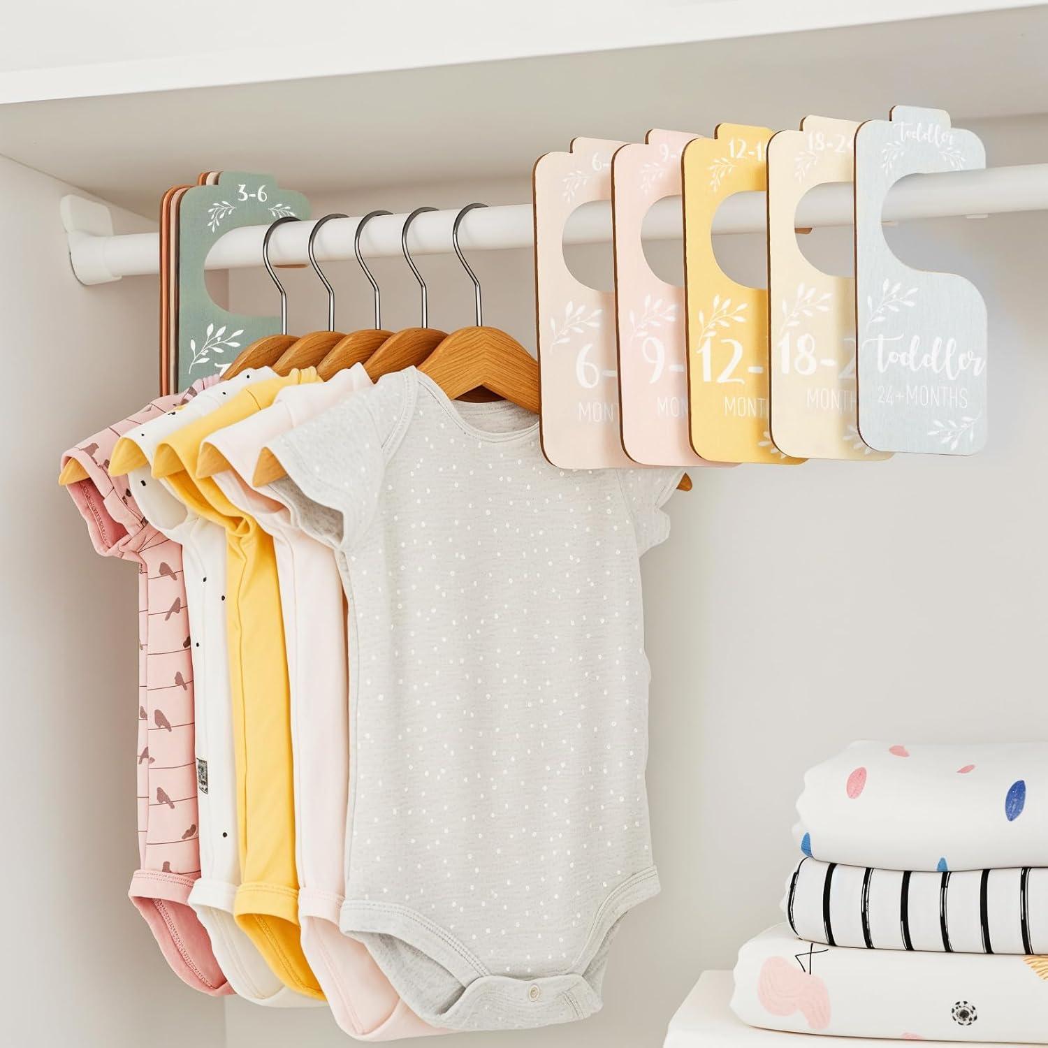 Divisores de Ropa de Bebé GIFTACITY - 8 Piezas de Madera