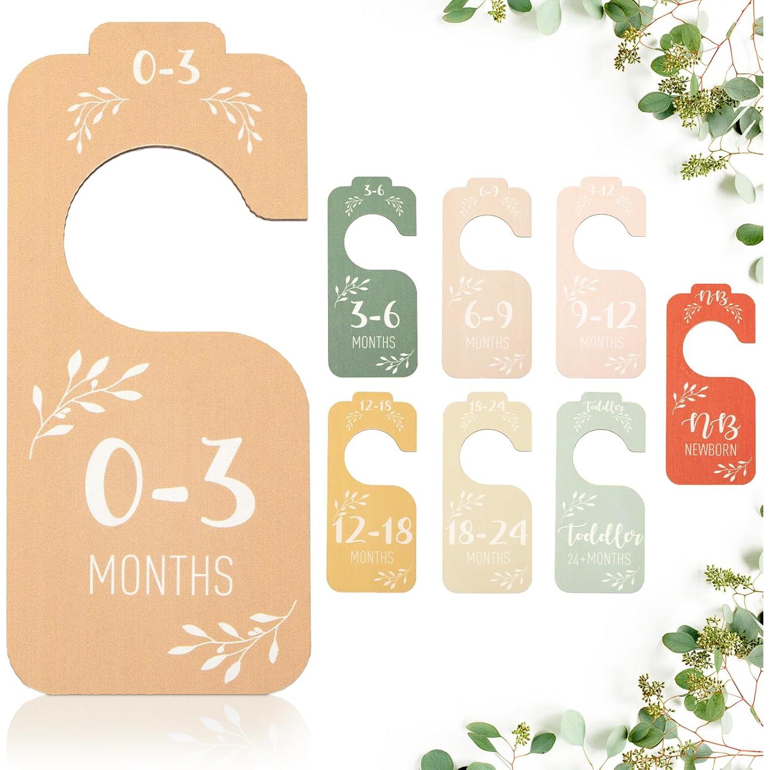 Divisores de Ropa de Bebé GIFTACITY - 8 Piezas de Madera