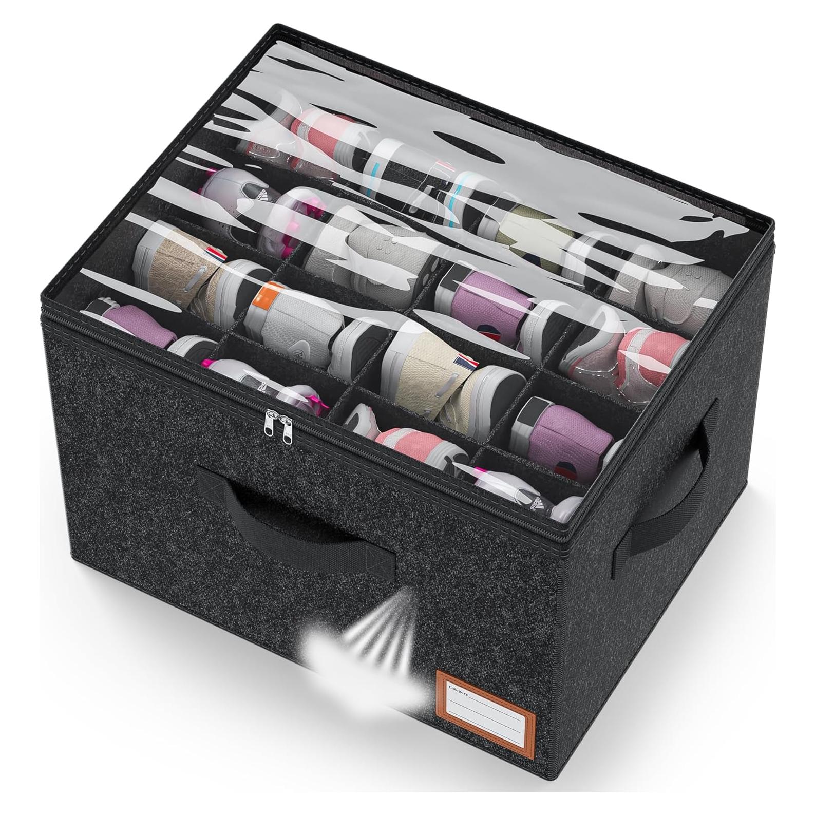 Organizador de Zapatos Ajustable PENGLONG Fieltro Negro 16 Pares