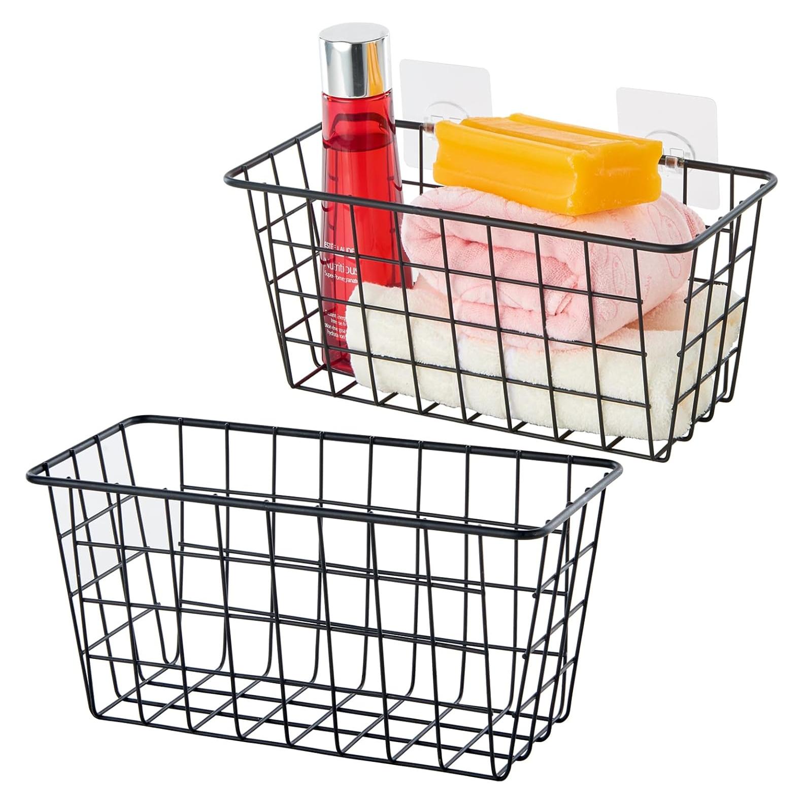 2 Cestas de Almacenamiento Colgantes JUNCHU CHERRY, Negro