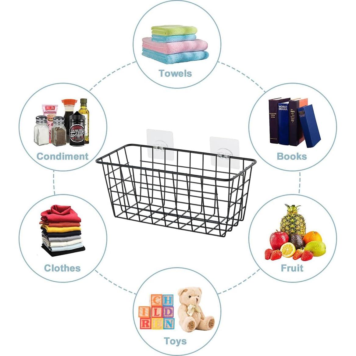 2 Cestas de Almacenamiento Colgantes JUNCHU CHERRY, Negro