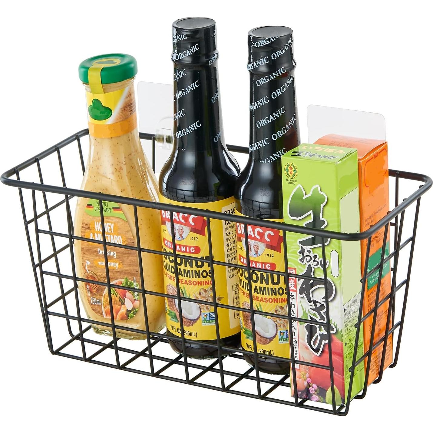 2 Cestas de Almacenamiento Colgantes JUNCHU CHERRY, Negro