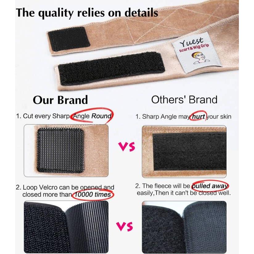 Paquete de 2 Bandas de Agarre para Pelucas Yuest con 4 Gorros