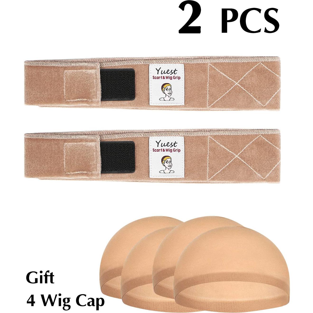 Paquete de 2 Bandas de Agarre para Pelucas Yuest con 4 Gorros