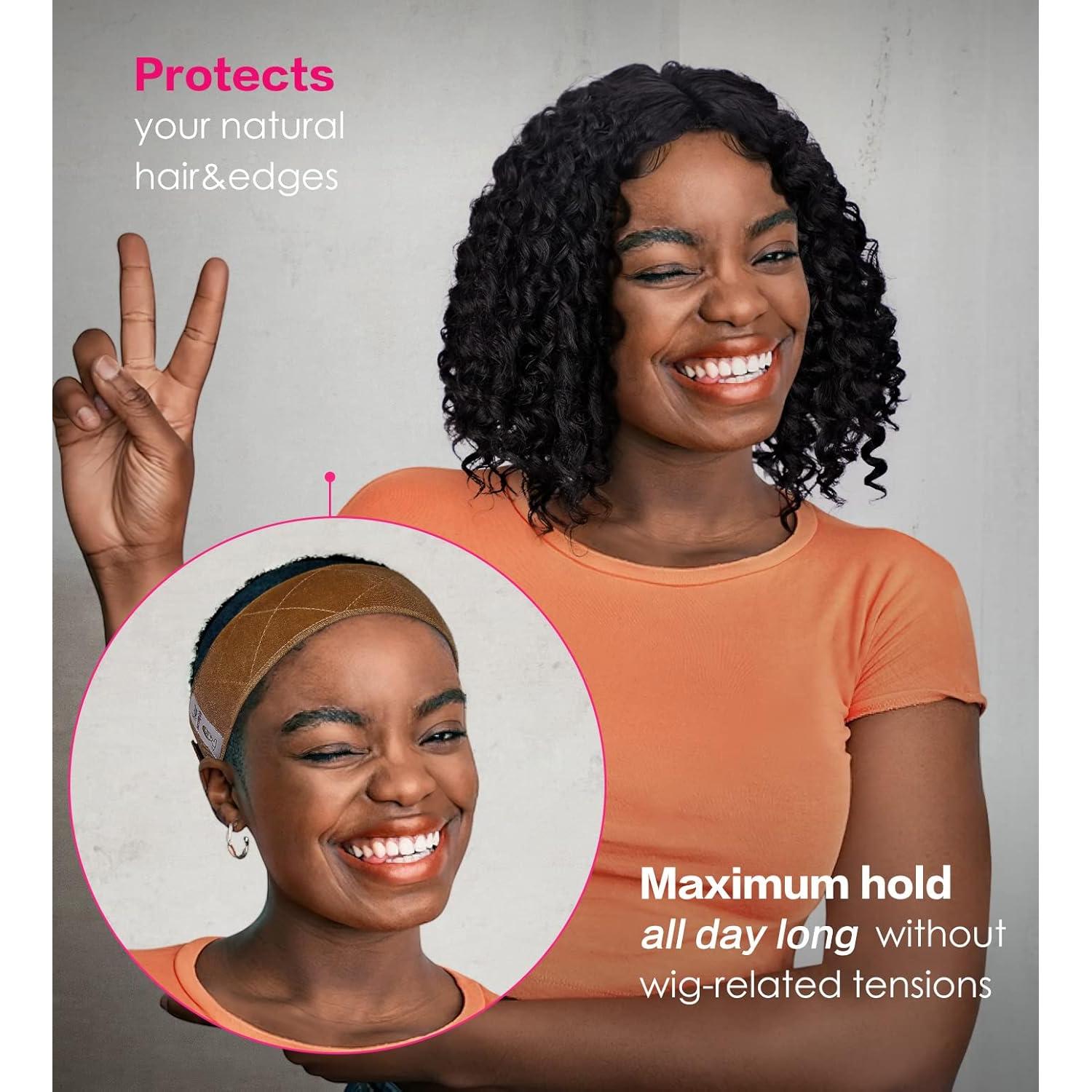 Paquete de 2 Bandas de Agarre para Pelucas Yuest con 4 Gorros