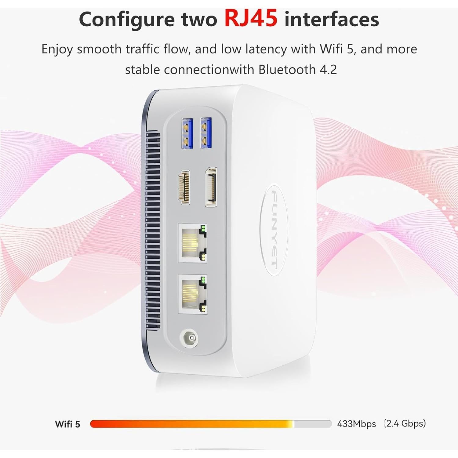 Mini PC Gaming FUNYET FY3 Intel N95 16GB 1TB 4K Blanco