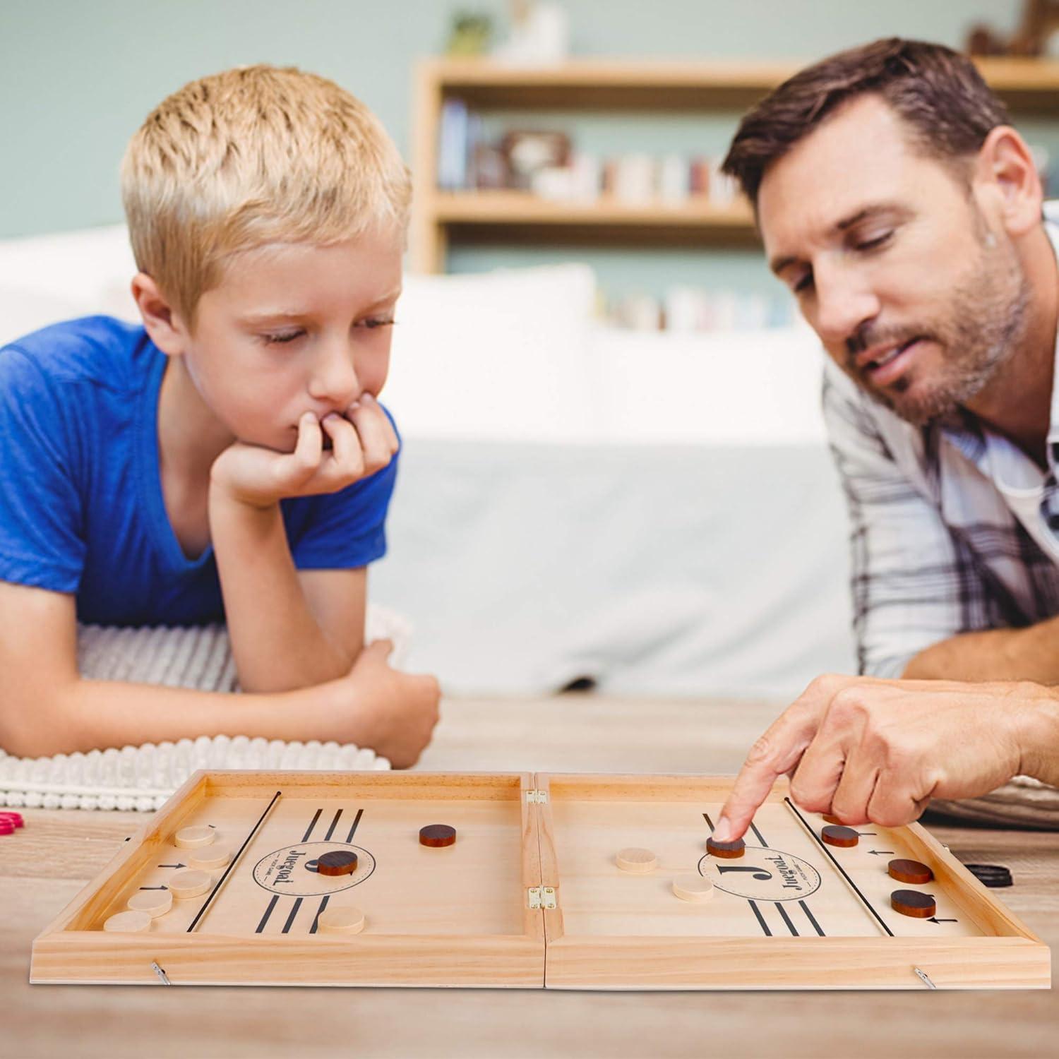 Juegoal Juego de Mesa 4 en 1 de Madera Plegable para Niños