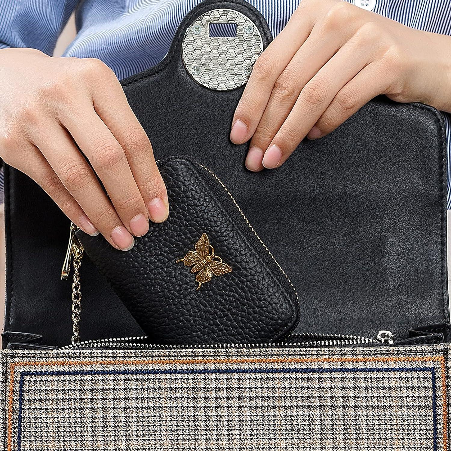 Titular de Tarjetas RFID imeetu de Cuero Genuino Negro