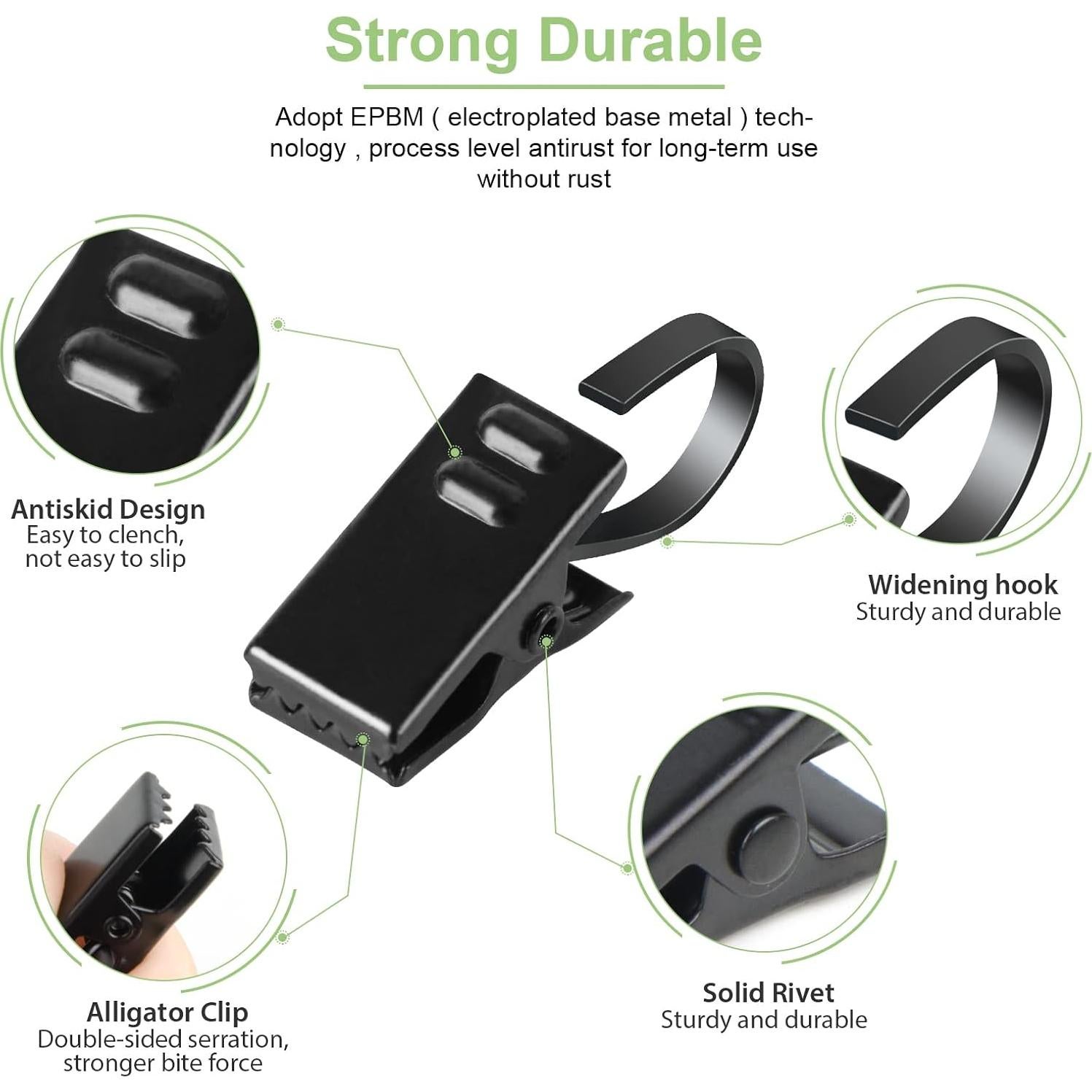 50 Clips de Acero Inoxidable ShangTianFeng para Cortinas