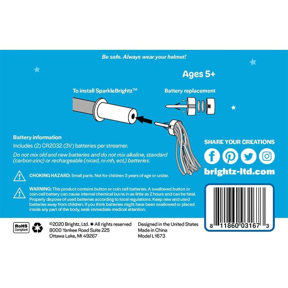 Borlas LED para Bicicletas Brightz - Paquete de 2, Azul