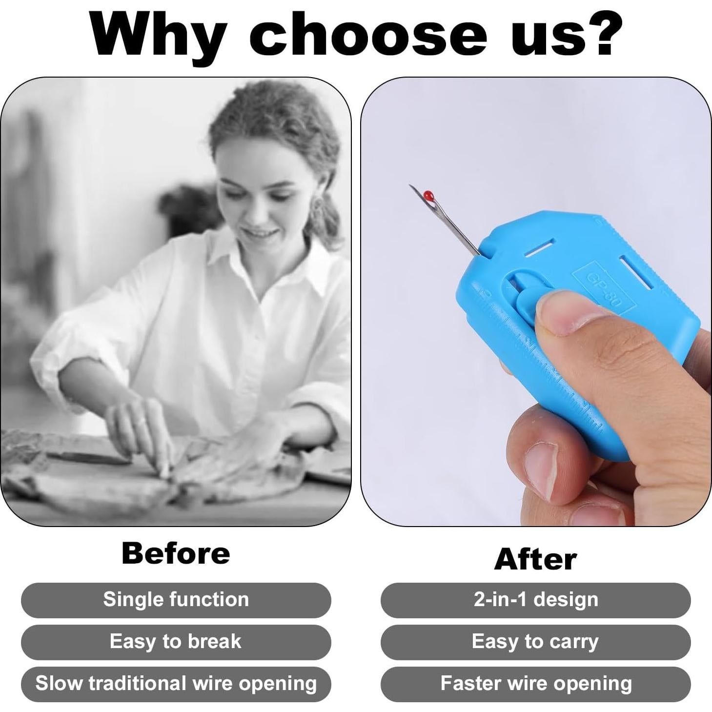 Guía de Costura Magnética Ajustable 2-en-1 BOXOB Azul