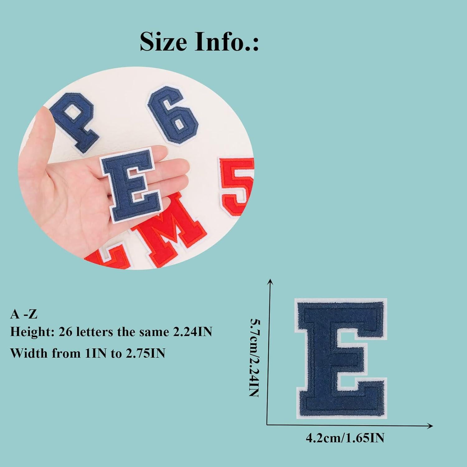 Parches Bordados de Letras y Números LSparhes Azul Marino