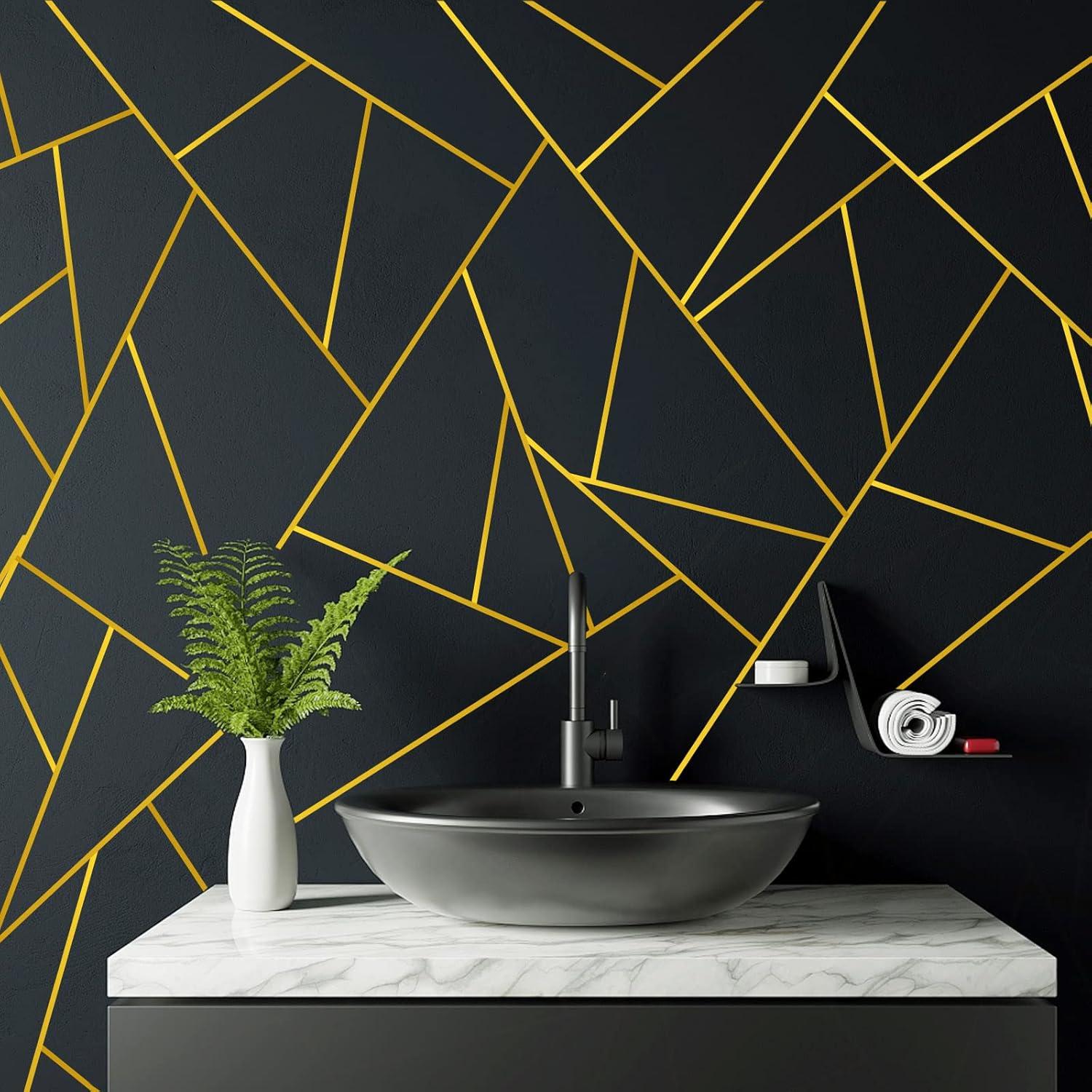 Cinta Washi Dorada HFKPJRT - 14 Rollos 1.27 cm x 25.15 m