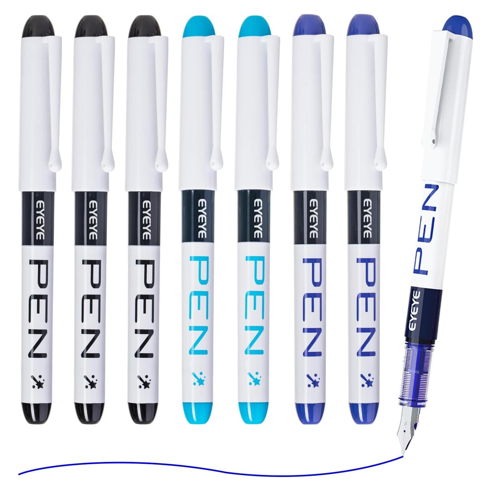 Plumas Fuente Desechables EYEYE 8 Colores Punta Fina 0.5mm