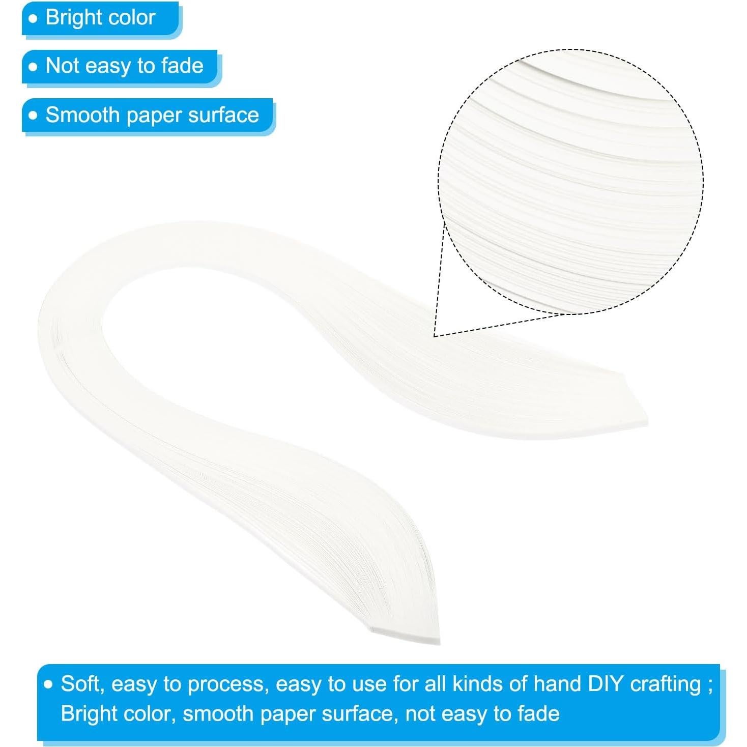 PATIKIL 240 Tiras de Papel Quilling 3mm x 39cm Beige Blanco