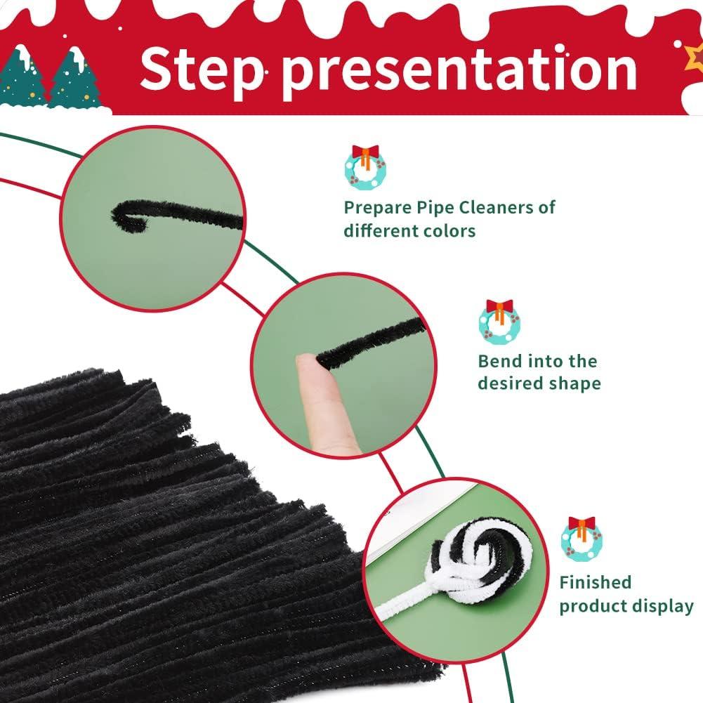 Set de 150 Limpiadores de Tubos Chenille Negros Iuuidu