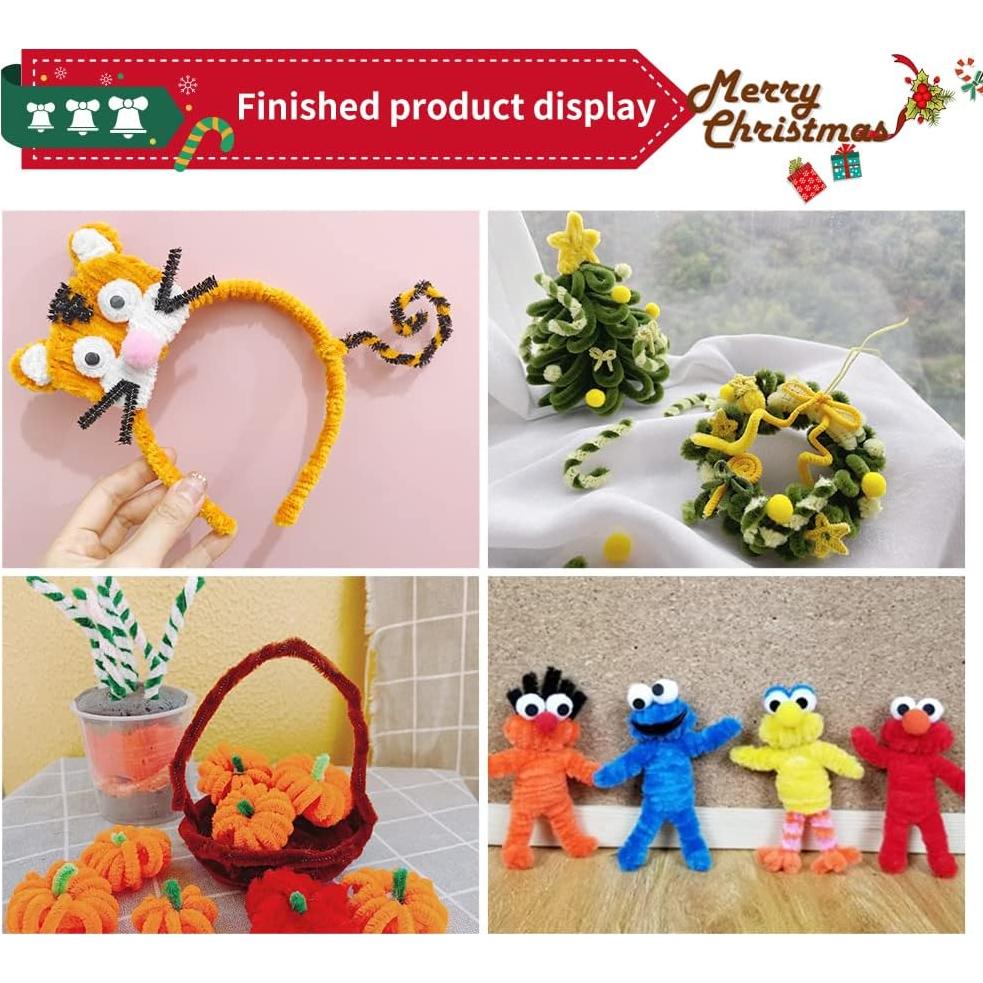 Set de 150 Limpiadores de Tubos Chenille Negros Iuuidu