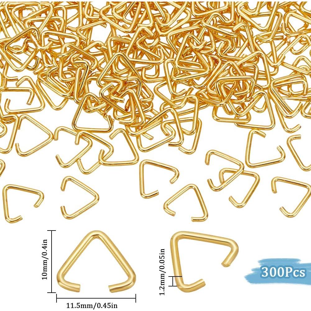 300 Anillas Abiertas Triángulo 12mm SOFPLATE para Joyería DIY