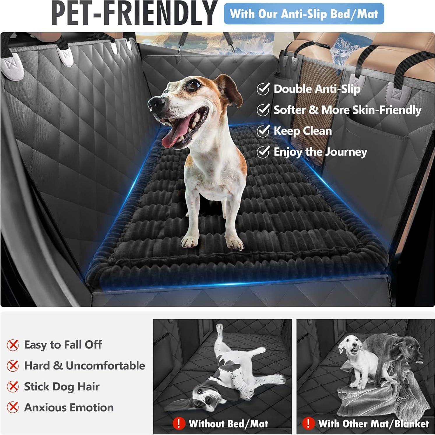 Cama para Perros ROUWINNE Antideslizante 129.5x59.7cm Negra