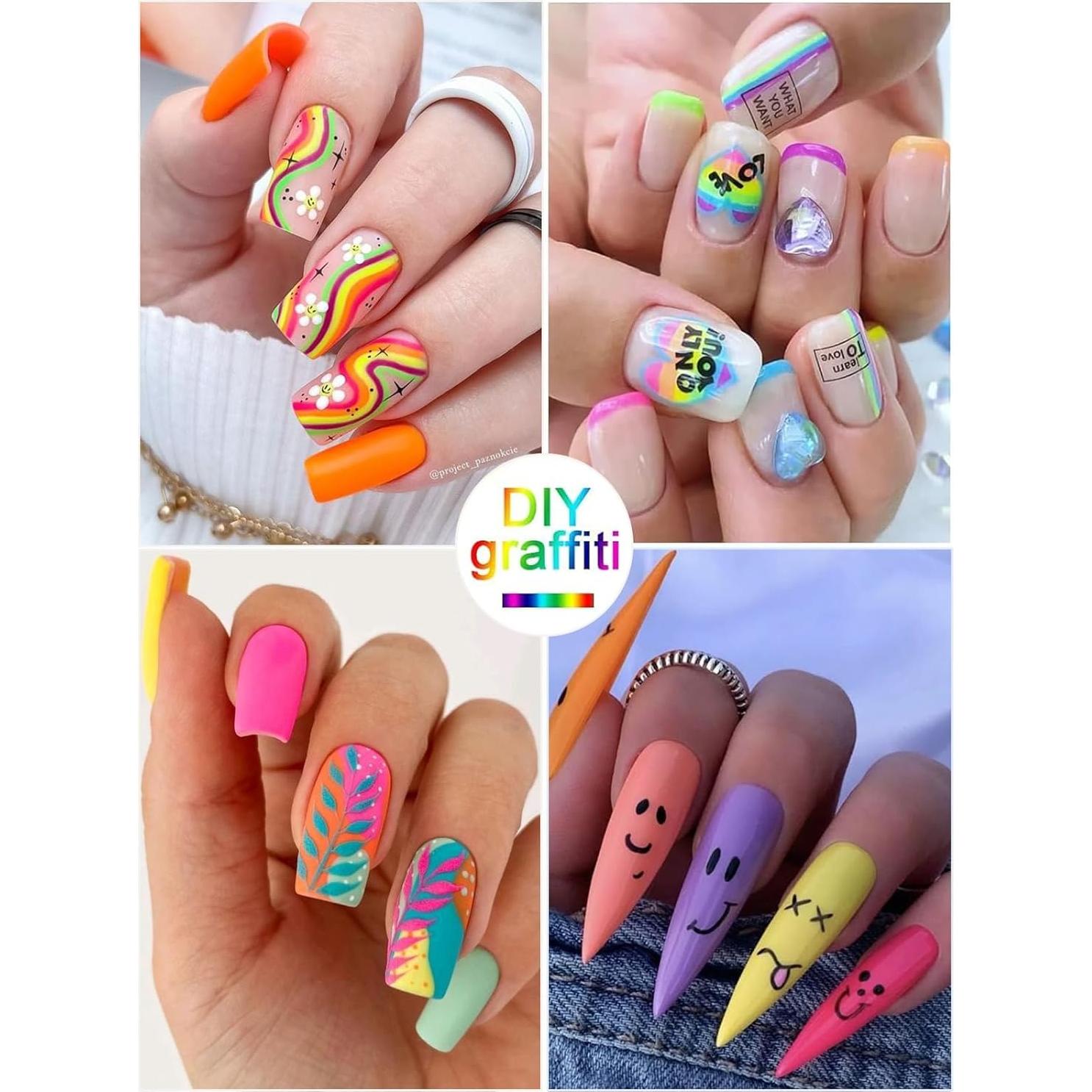 Juego de Bolígrafos para Arte de Uñas Kalolary 12 Colores