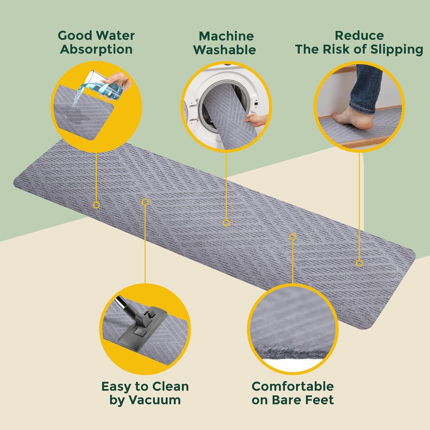 Escalones de Alfombra Antideslizantes MBIGM 15 Piezas 20x76 cm