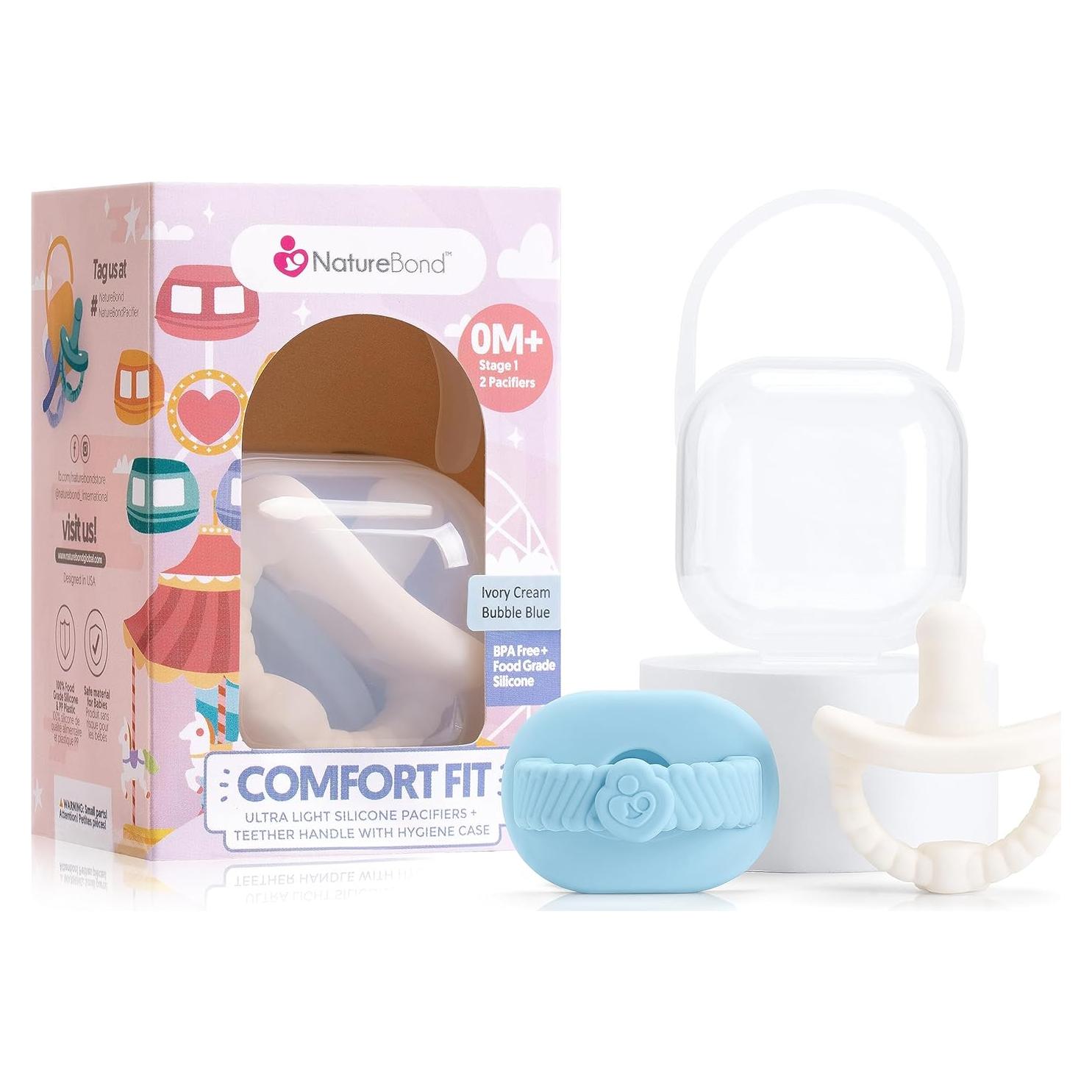 Chupete NatureBond Silicona 2 en 1 para Bebés 0-6 Meses