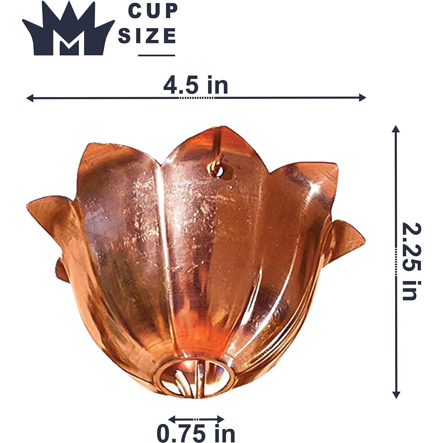 Extensión de Cadena de Lluvia de Cobre Monarch 0.91 m 7 Copas Loto