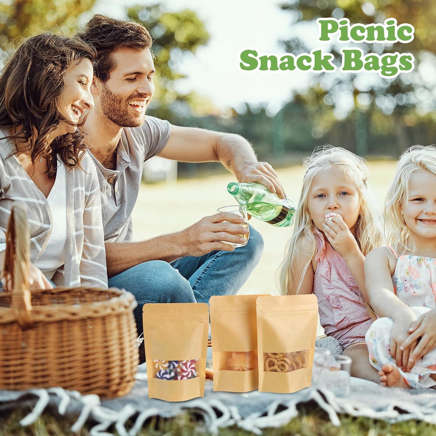 Bolsas Kraft con Ventana Geosar 450 Pcs 10x15 cm Reutilizables