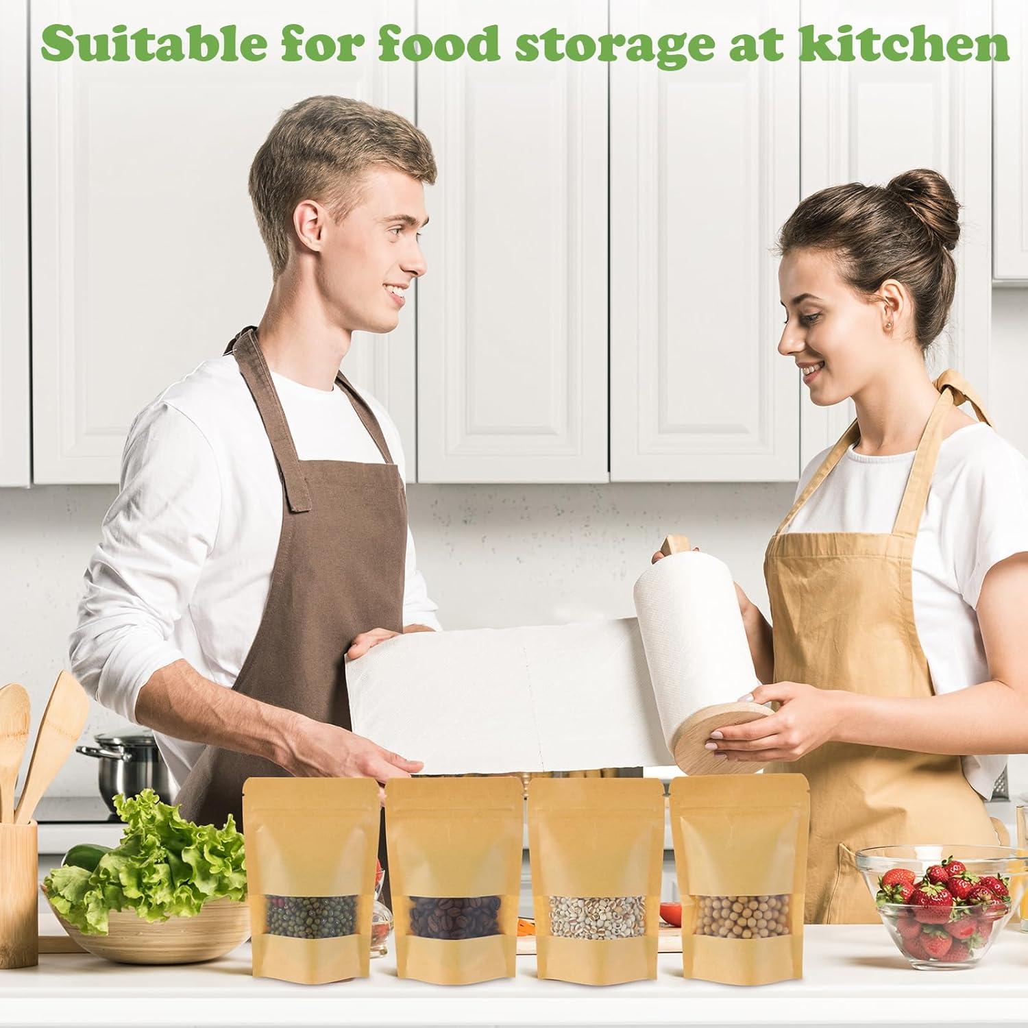 Bolsas Kraft con Ventana Geosar 450 Pcs 10x15 cm Reutilizables