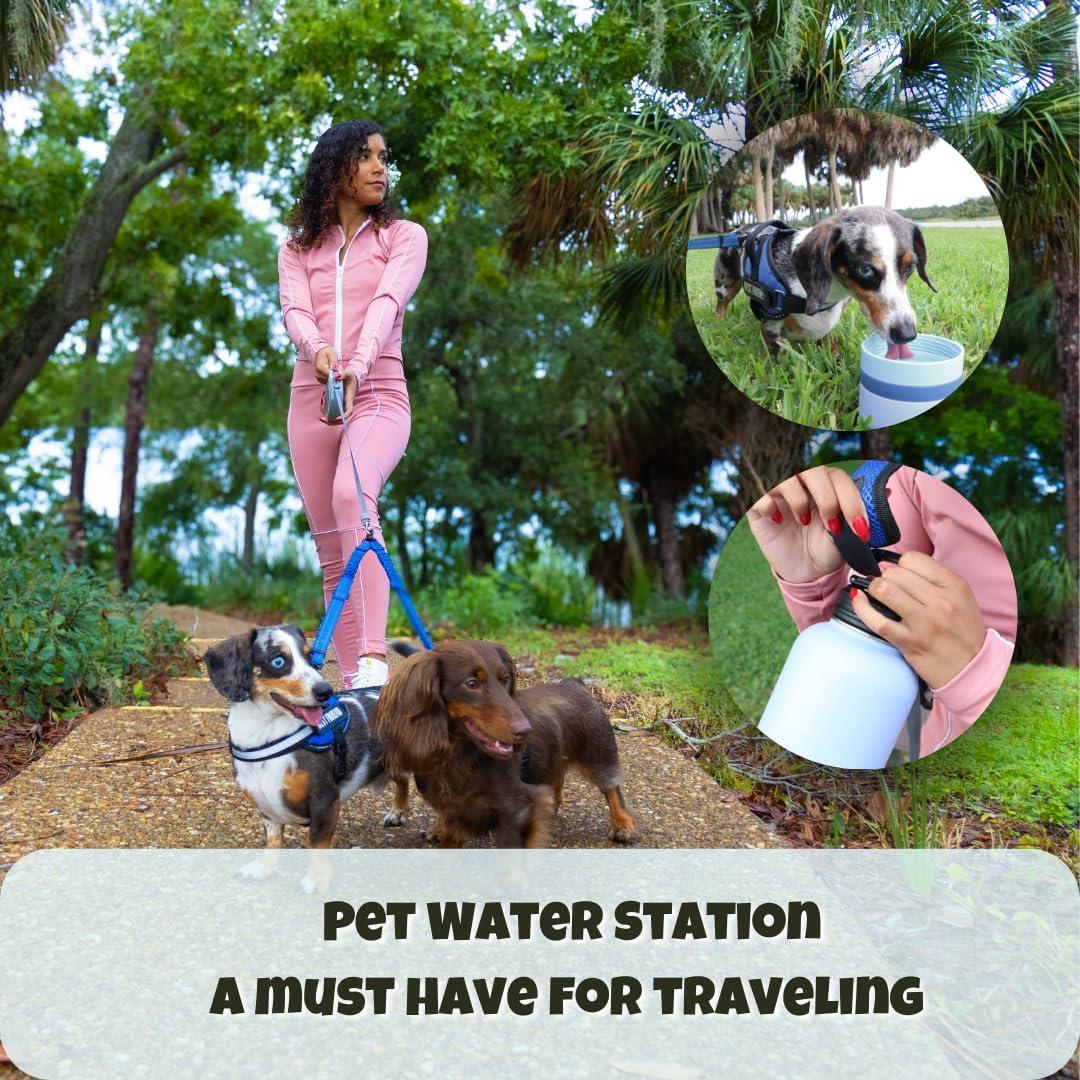 Estación de Agua para Mascotas OhmyPet 32oz con 3 Cuencos