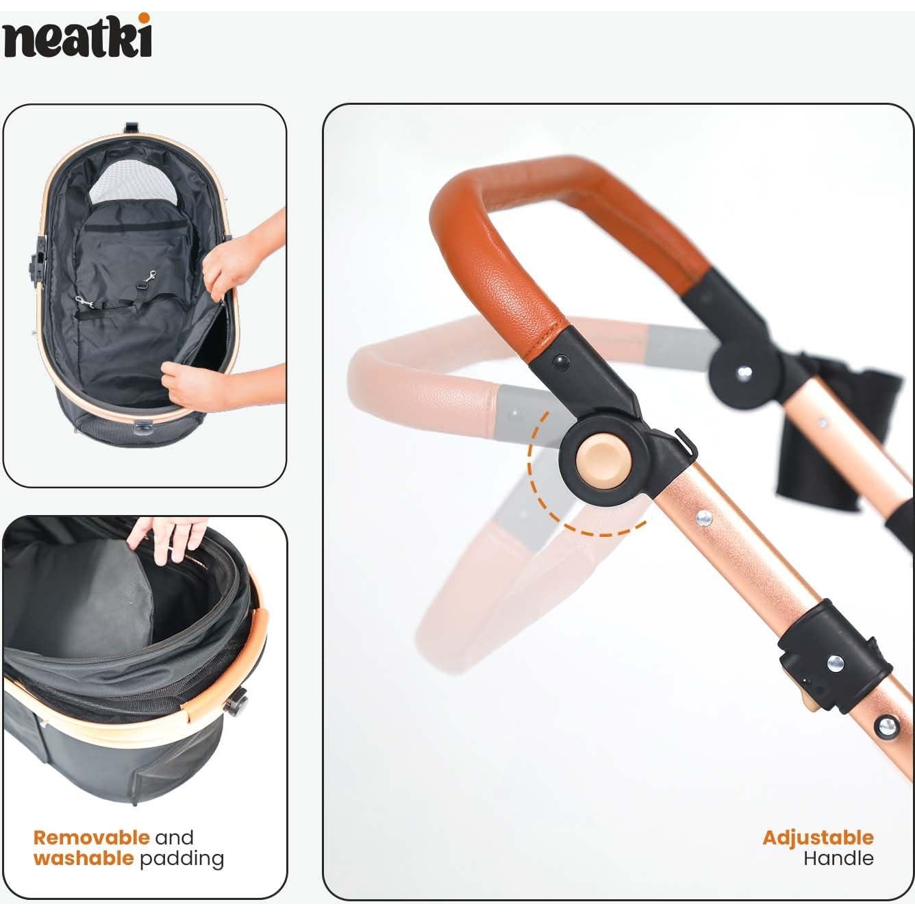 Carrito para Mascotas Neatki 3 en 1 hasta 25 kg Plegable