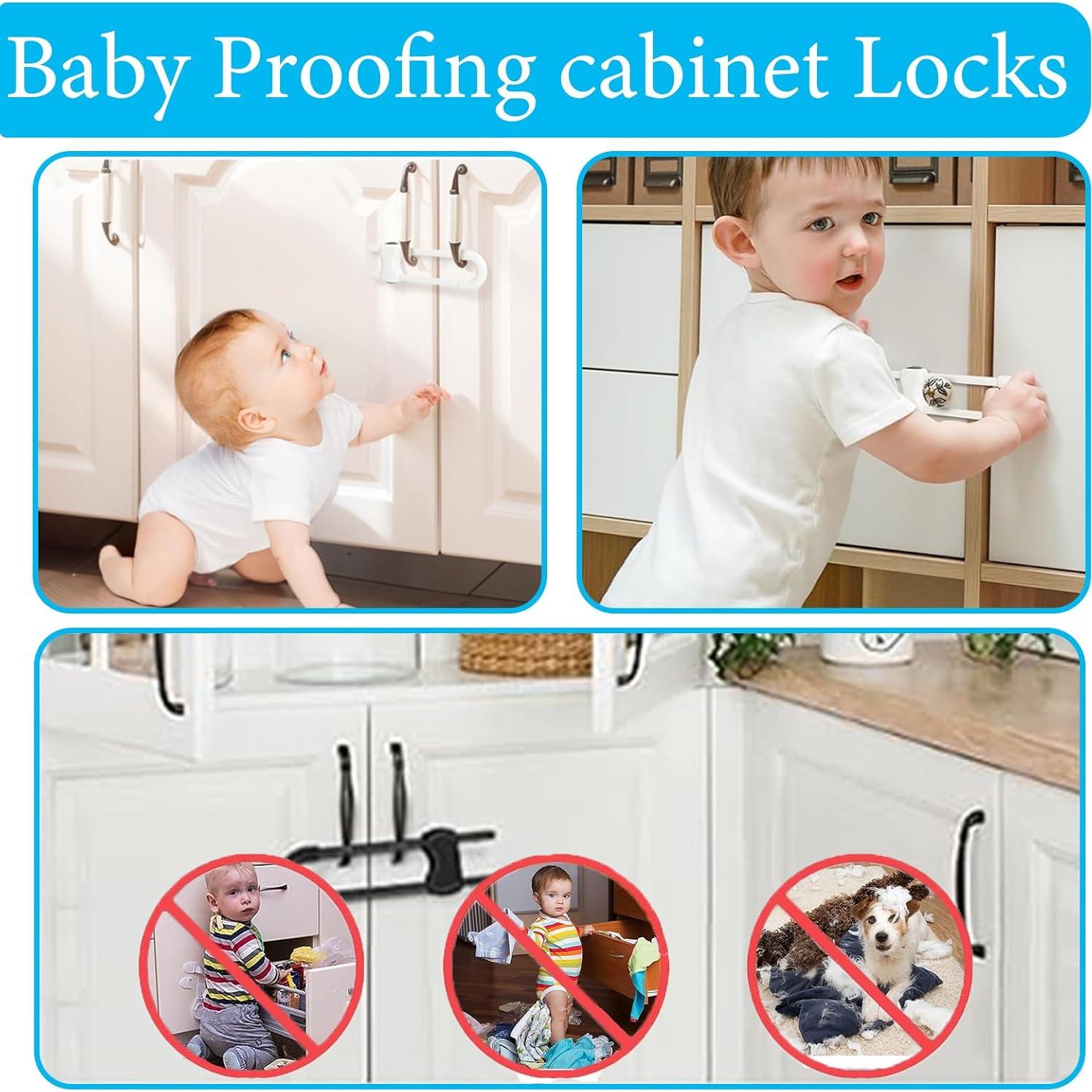 Cerraduras de Seguridad para Gabinetes QTZFKFLHD - 10 Unidades Negras