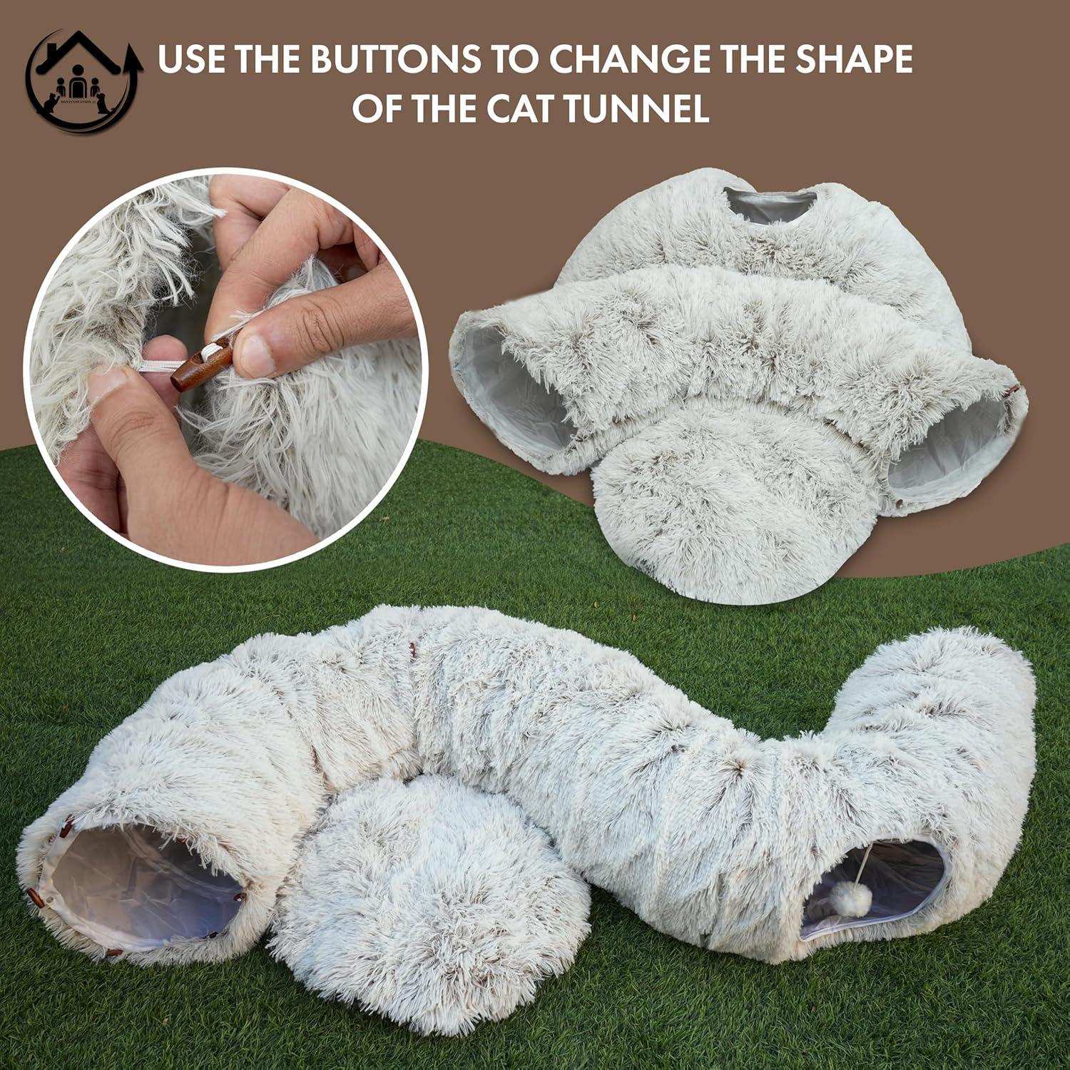 Cama Túnel para Gatos Movinnovation Marrón 80x80 cm Lavable