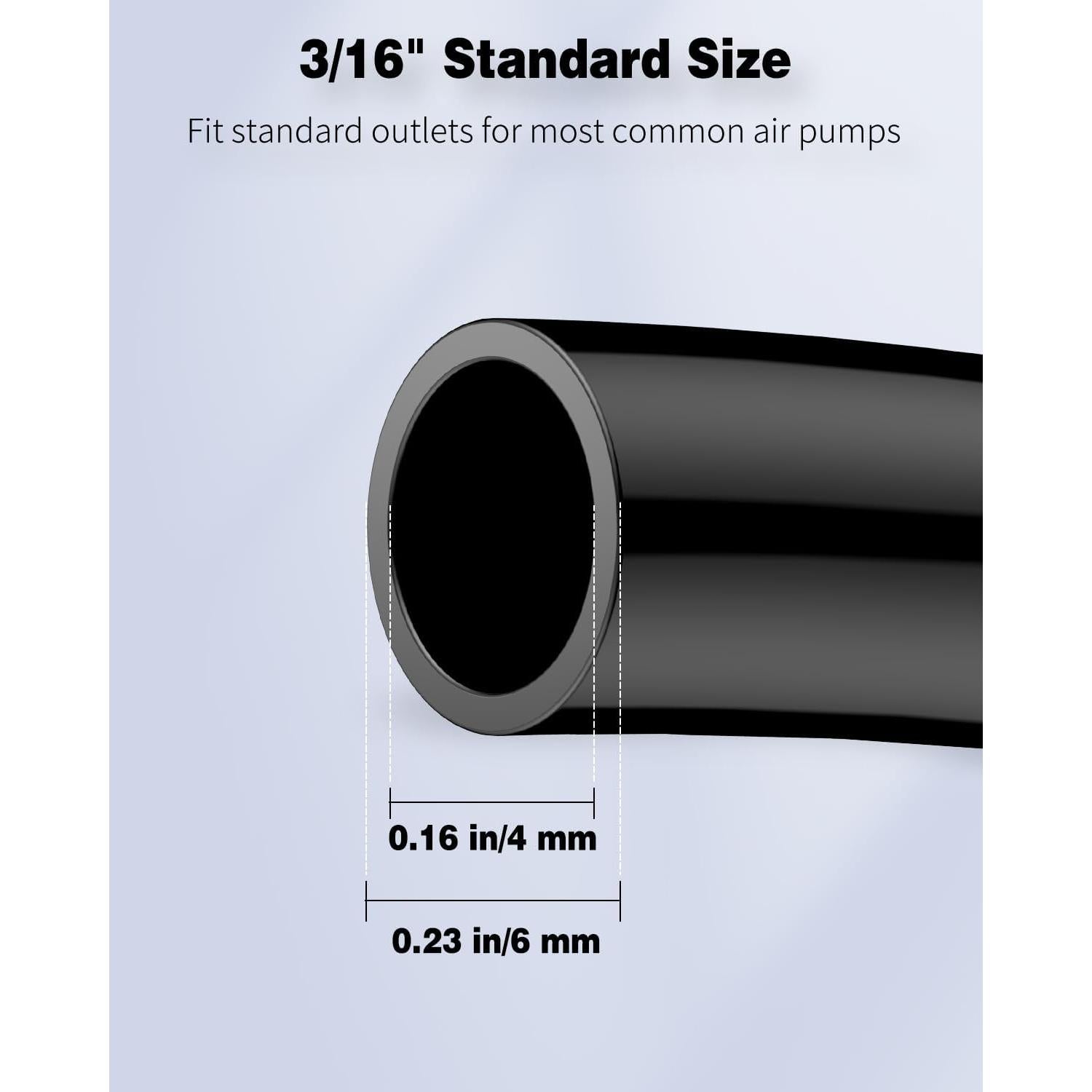 Tubo de Aire Pawfly 6.5 Pies PVC Negro para Acuario