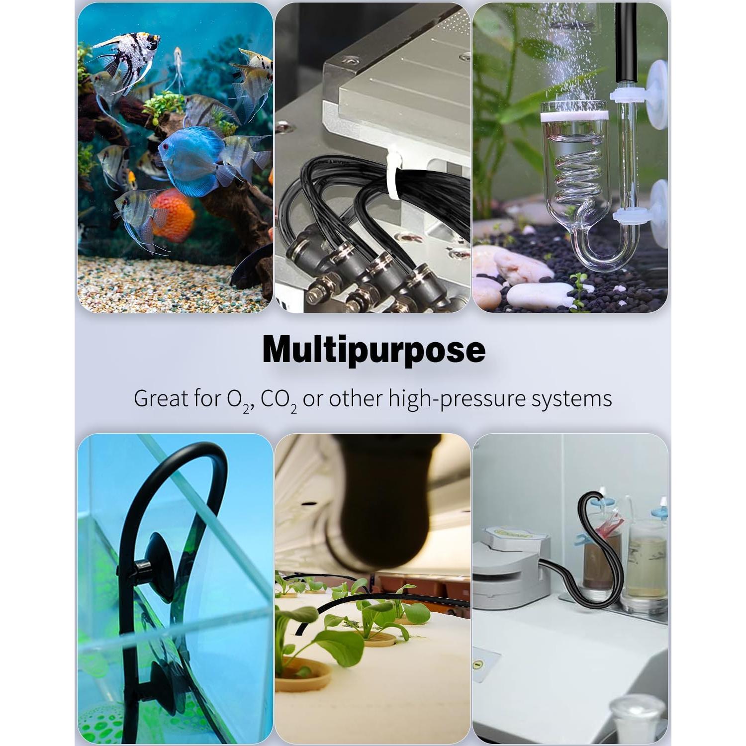 Tubo de Aire Pawfly 6.5 Pies PVC Negro para Acuario