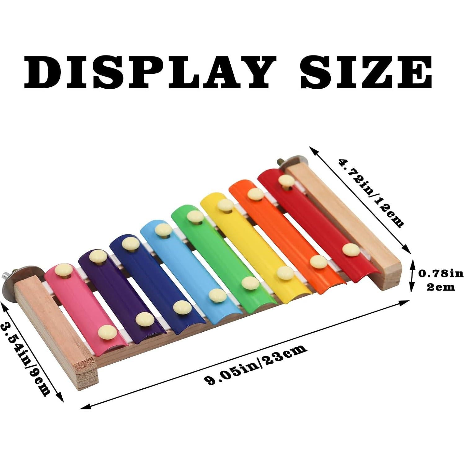 Juguete xilófono para aves Dnoifne 23x12 cm 8 teclas metal