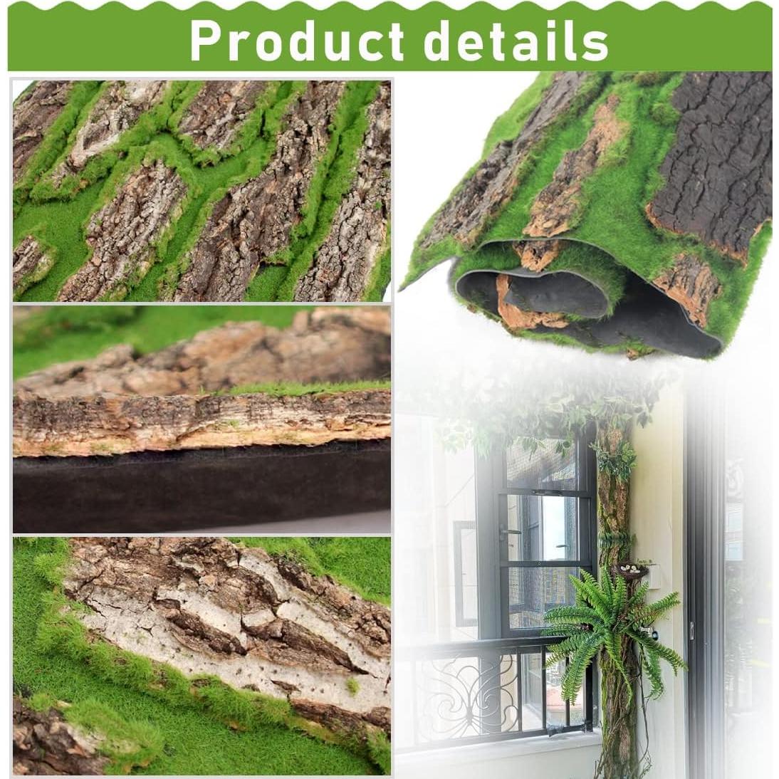 Fondo de corcho natural para terrario PINVNBY 4 piezas 40x30cm