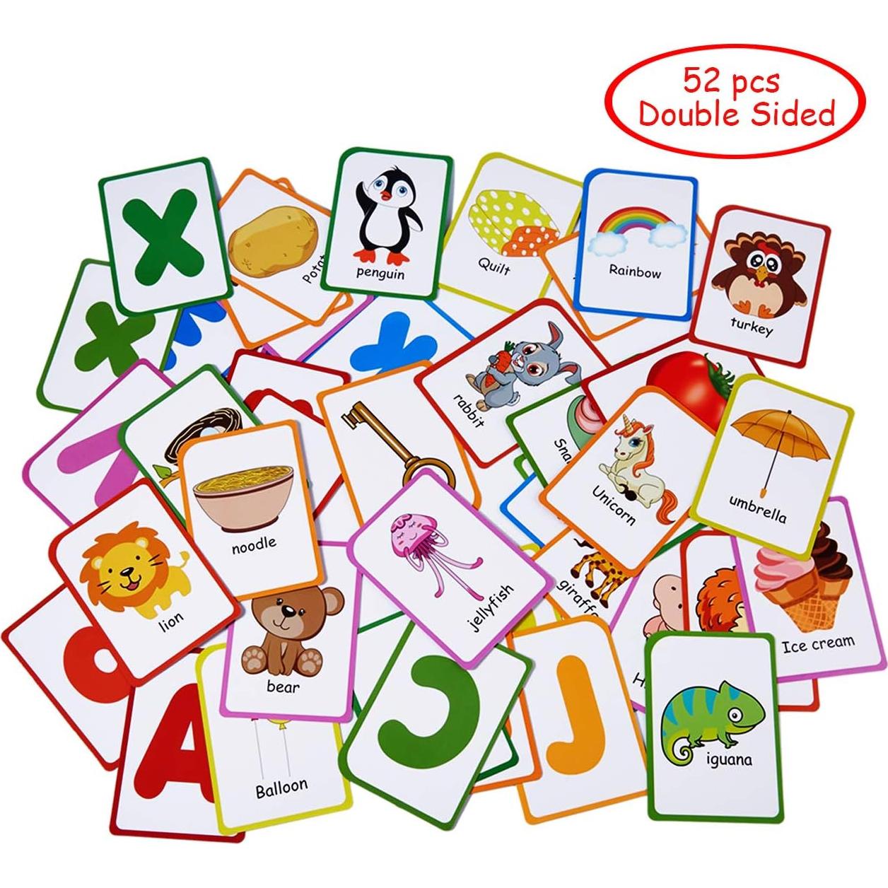 Tarjetas de Flash Alfabeto ZazzyKid - 52 Cartas Doble Cara
