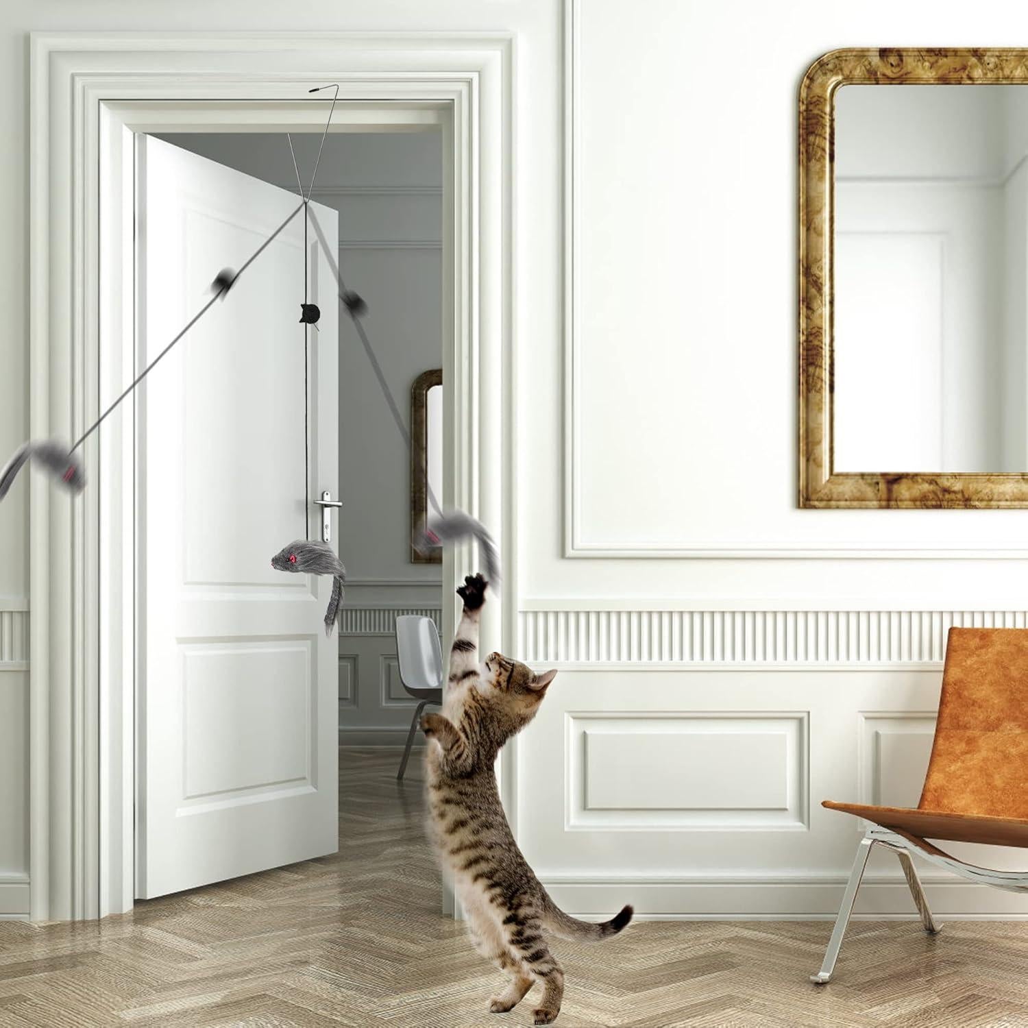 Juguete Interactivo para Gatos FYNIGO Ratón Colgante