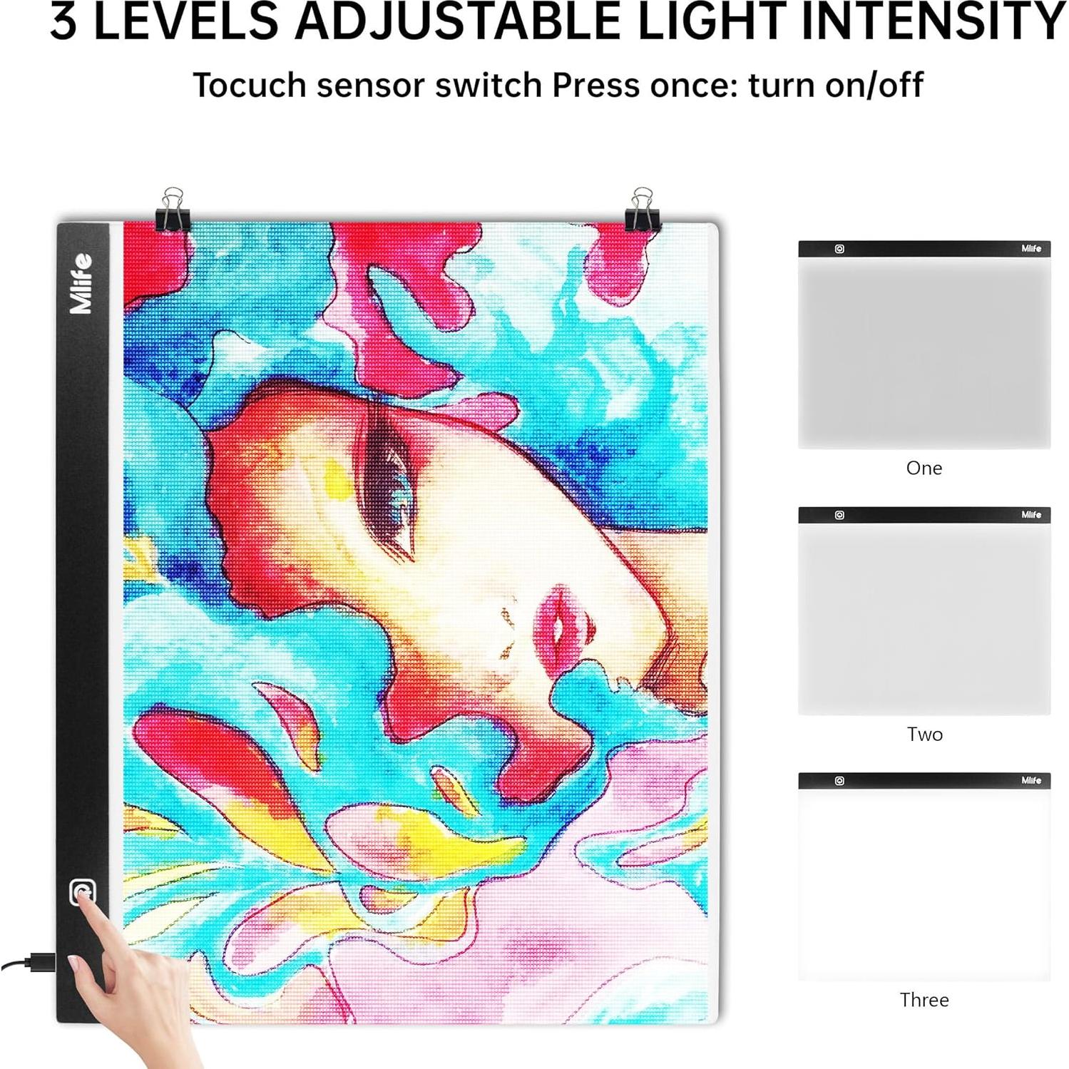 Panel de Luz LED A2 Mlife para Arte de Diamante 61x40cm