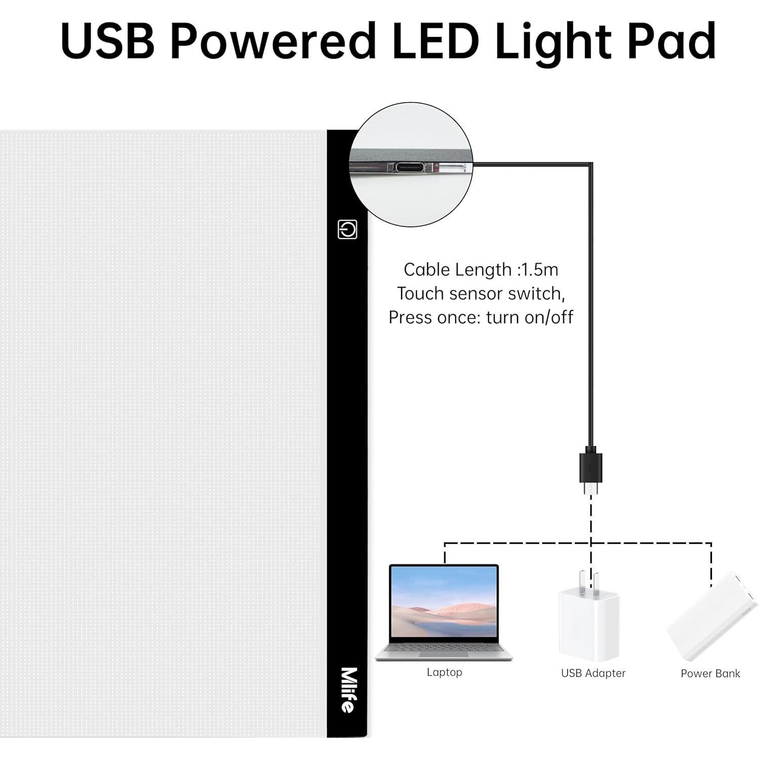 Panel de Luz LED A2 Mlife para Arte de Diamante 61x40cm