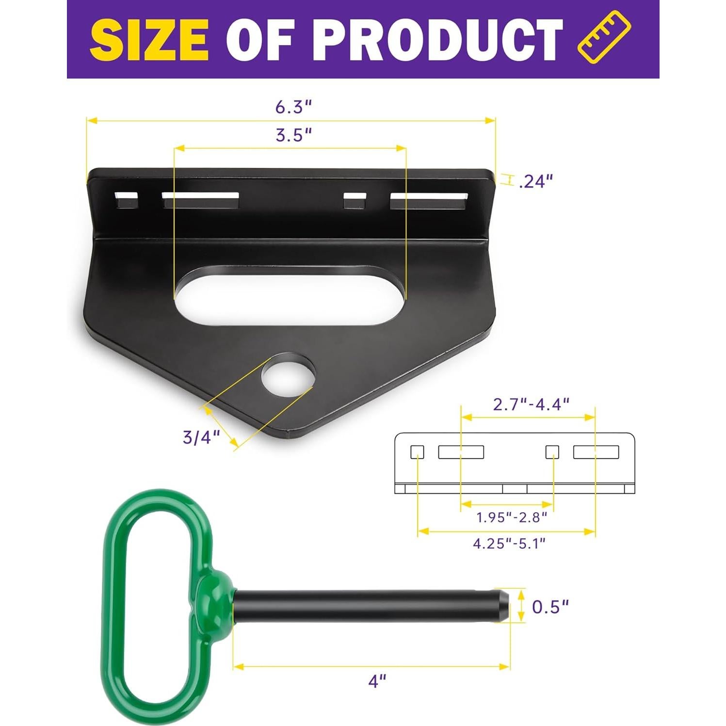 Enganche de remolque HOWBOW giro cero con pasador 0.99 kg