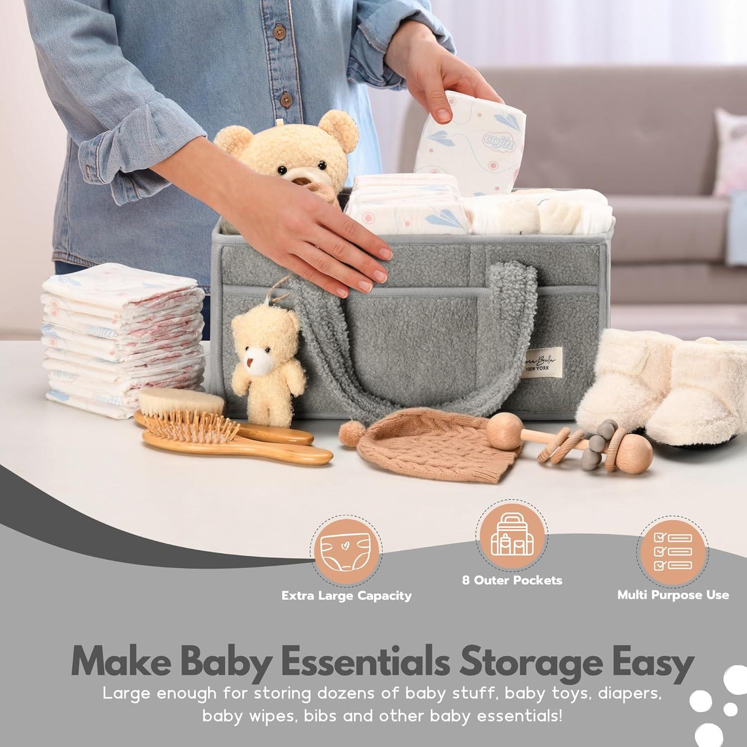 Organizador de Pañales PeraBella Baby Gris X-Large con Asa